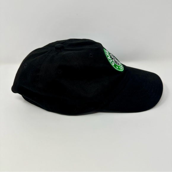 Starbucks Employee Uniform Mermaid Barista Logo Strapback Black Hat Cap - Picture 4 of 6